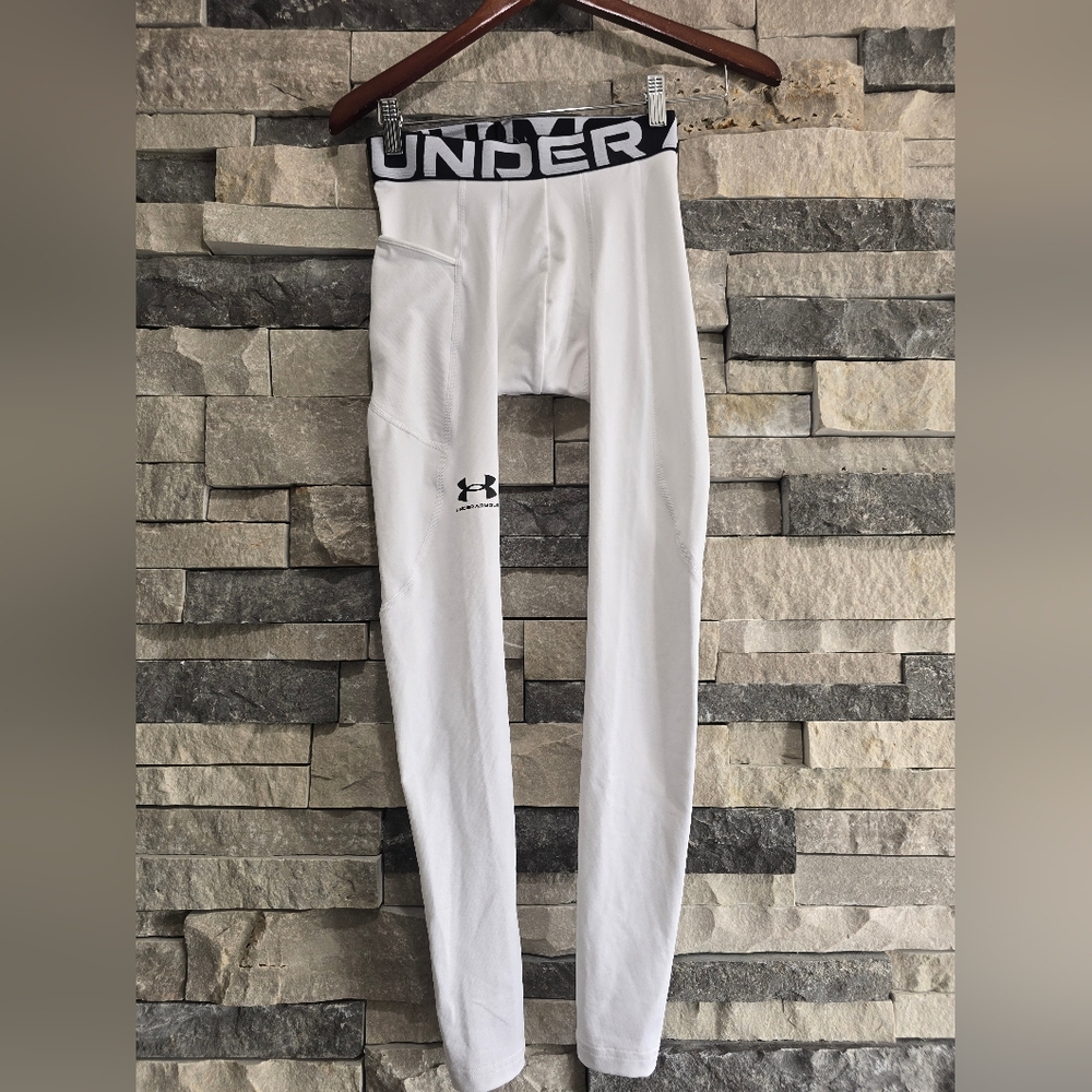 Under Armour White Leggings Cold Gear  NWOT Mens SMALL